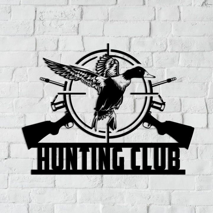 Custom Duck Hunting Metal Wall Art LED Light Personalized Hunter Name Sign Home Decor Cabin LakeHouse Decor Housewarming Birthday Xmas Gift