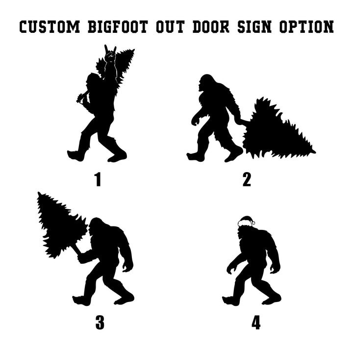 Christmas Garden Sign with Stakes, Bigfoot Outdoor Sign, Bigfoot Yard Art, Metal Sasquatch, Yeti Sign, Yard Decor, Large Garden Decor, Sign