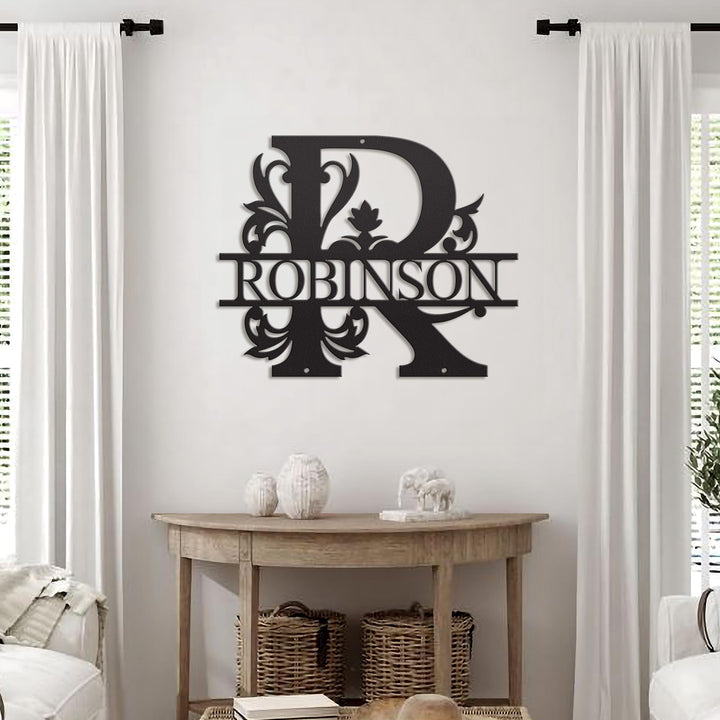 Custom Monogram Metal Signs Wall Art With Led Lights, Personalized Family Name Sign, Wedding Housewarming Gift, Christmas Home Decor