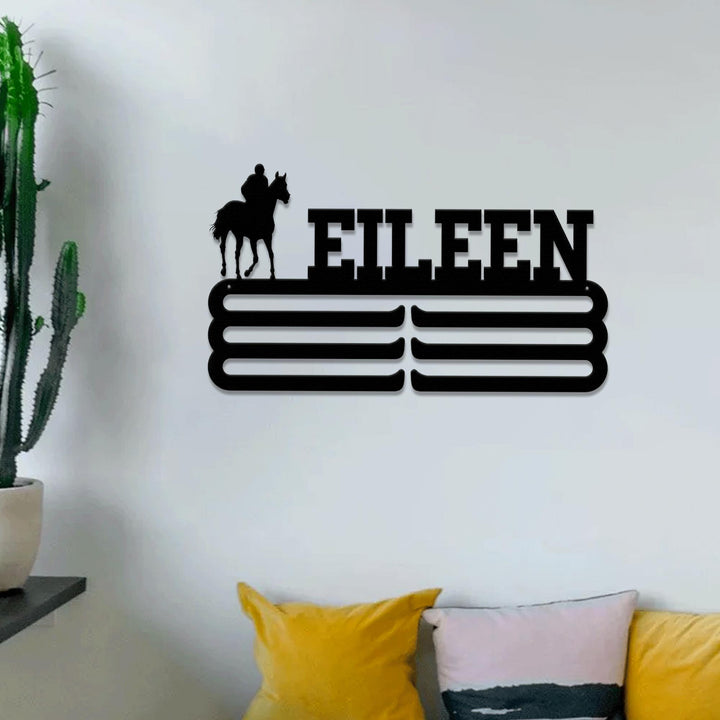 Horseback Riding Medal Hanger with Led Light, Sports Medal Display, Kids Room Sports Meatl Wall Art Decor, Horse Show Sign, Xmas Gift