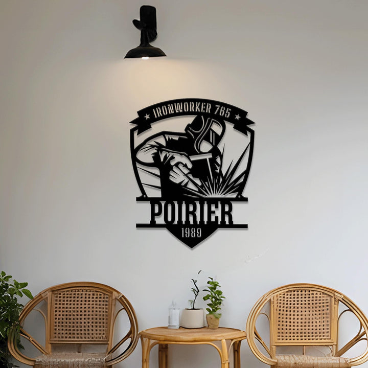 Custom Welder Metal Sign with Led Lights, Welder Gifts, Ironworker Metal Wall Art, Xmas Birthday Gift for Dad, Father's Day, Welding Gift