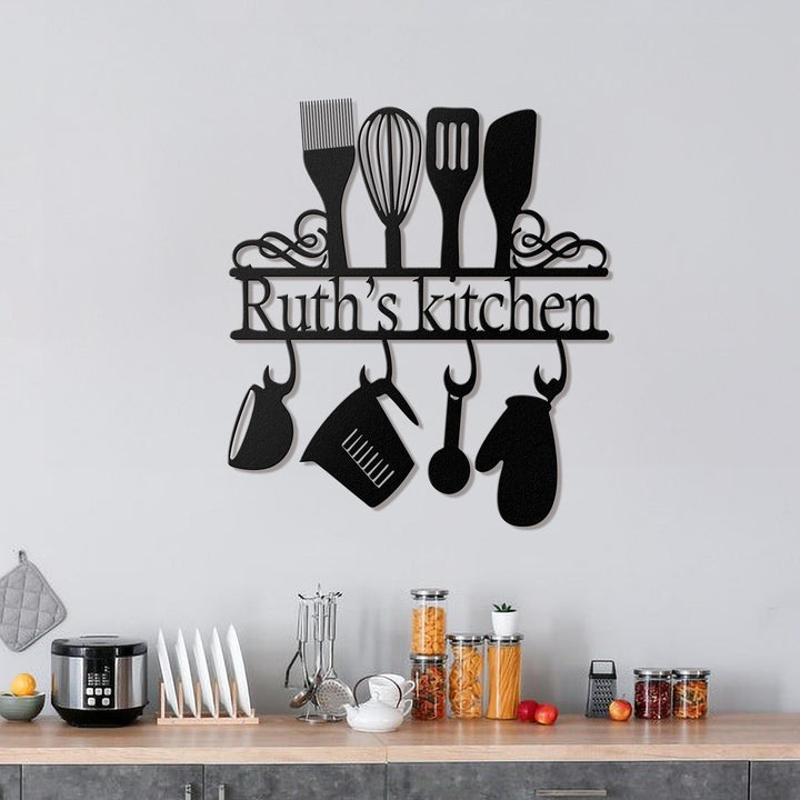 Custom Kitchen Metal Sign Led Lights, Personalized Kitchen Wall Art Decor For Home, Xmas Gift for Nana Mother, Baker Sign, Housewarming Gift