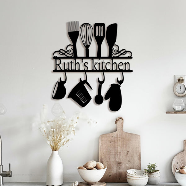 Custom Kitchen Metal Sign Led Lights, Personalized Kitchen Wall Art Decor For Home, Xmas Gift for Nana Mother, Baker Sign, Housewarming Gift