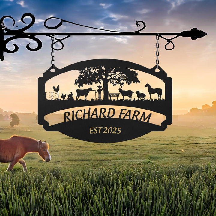 Farm House Sign, Barn Sign, Ranch Gate Ornament, Pole Barn Sign, Personalized Metal Farm Sign, Farm Signs Metal, Custom Farm Signs Metal