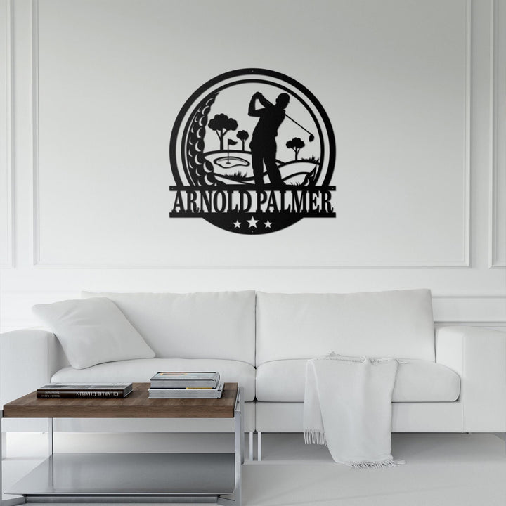 Custom Golf Metal Sign Led Light, Golf Gifts for Men Father's Day Gift, Golfer Name Sign, Golfing Metal Home Decor, Hole Sign Birthday