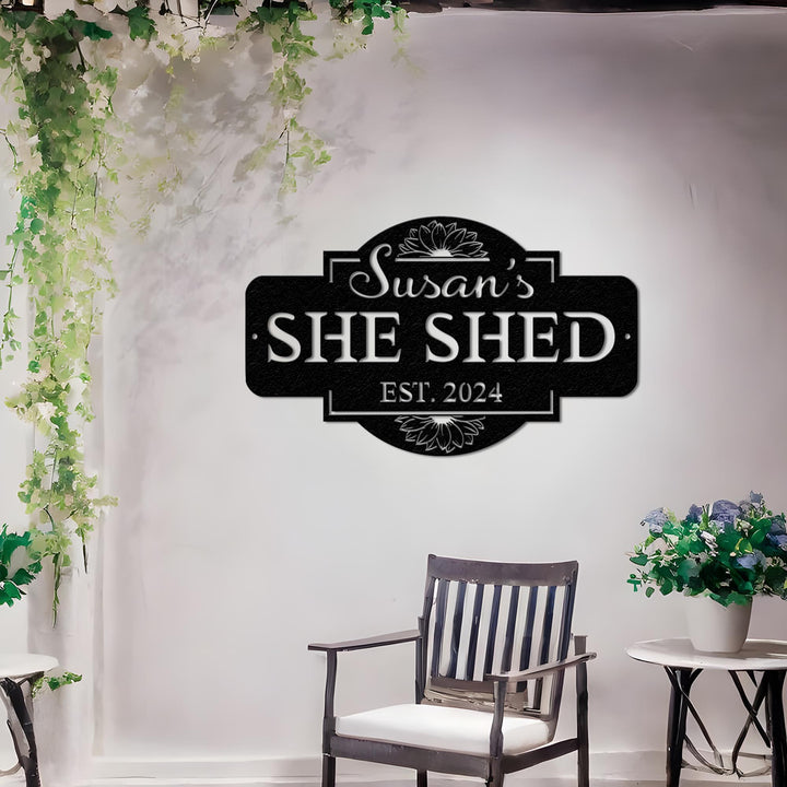 Personalized She Shed Metal Sign Led Lights, Custom Outdoor Decor for Your Mom Cave or Potting Shed, Wall Art Decor, Signs For A She Shed