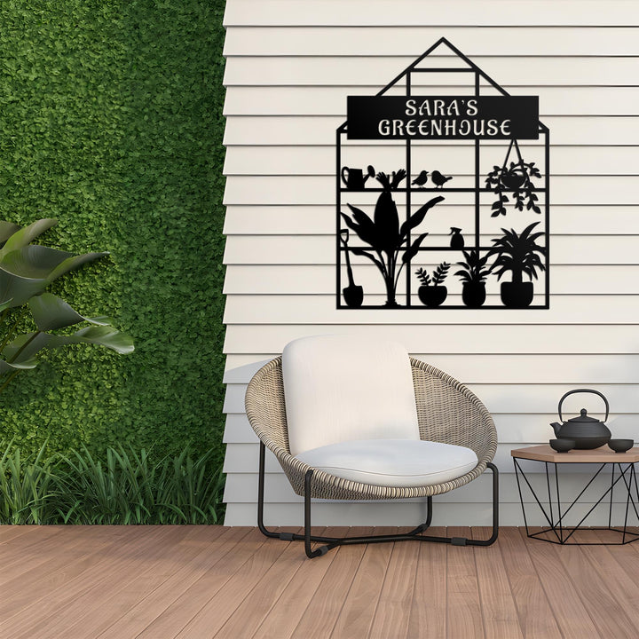 Custom Greenhouse Sign, Metal Garden Sign, Garden Decor Wall Art, Personalized Gardener Name Sign, Metal Yard Sign Decor, Gardener Gift.