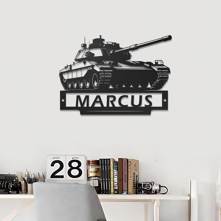 Custom US Military Tank Metal Sign With LED Lights, Personalized US Military Tank Metal Signs, Military Tank Wall Hanging For Decoration