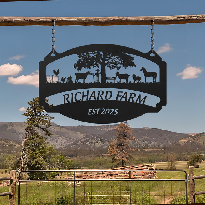 Farm House Sign, Barn Sign, Ranch Gate Ornament, Pole Barn Sign, Personalized Metal Farm Sign, Farm Signs Metal, Custom Farm Signs Metal