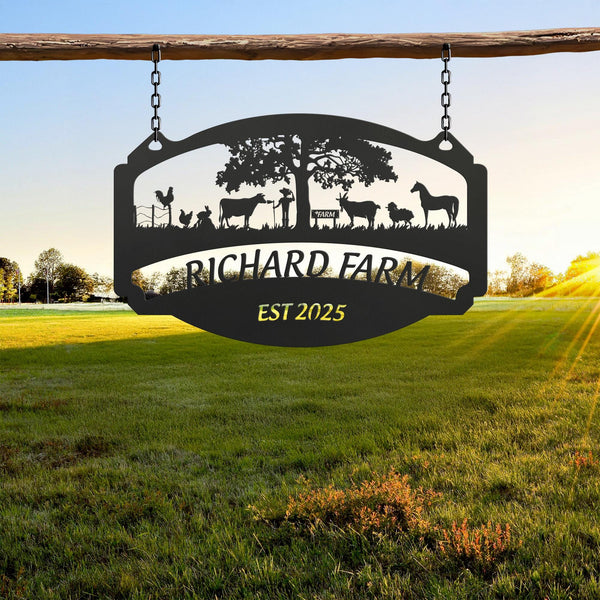 Farm House Sign, Barn Sign, Ranch Gate Ornament, Pole Barn Sign, Personalized Metal Farm Sign, Farm Signs Metal, Custom Farm Signs Metal