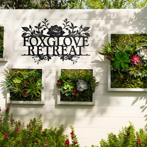 Custom Rose Garden Metal Wall Sign, Outdoor Garden Sign, Mom Roses Sign, Garden Hanging, Personalized Gift, Flower Bouquet Art, Gift for Her