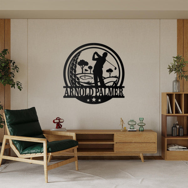 Custom Golf Metal Sign Led Light, Golf Gifts for Men Father's Day Gift, Golfer Name Sign, Golfing Metal Home Decor, Hole Sign Birthday