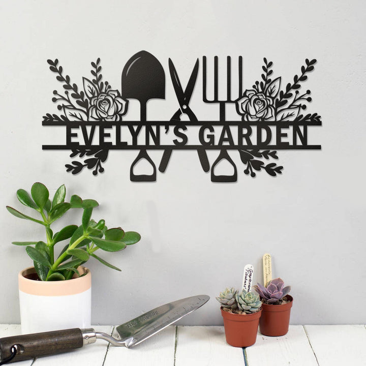 Custom Metal Garden Decor,Gardener Name Sign, Personalised Garden Name Sign,Garden Wall Art, Yard Decor,Gardening Gifts for Dad,Housewarming