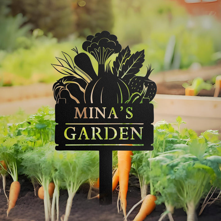 Custom Homegrown Veggies Garden Stake,Metal Vegetables Garden Sign,Personalized Garden Stake,Metal Yard Sign,Yard Decor,Harvest Garden Decor
