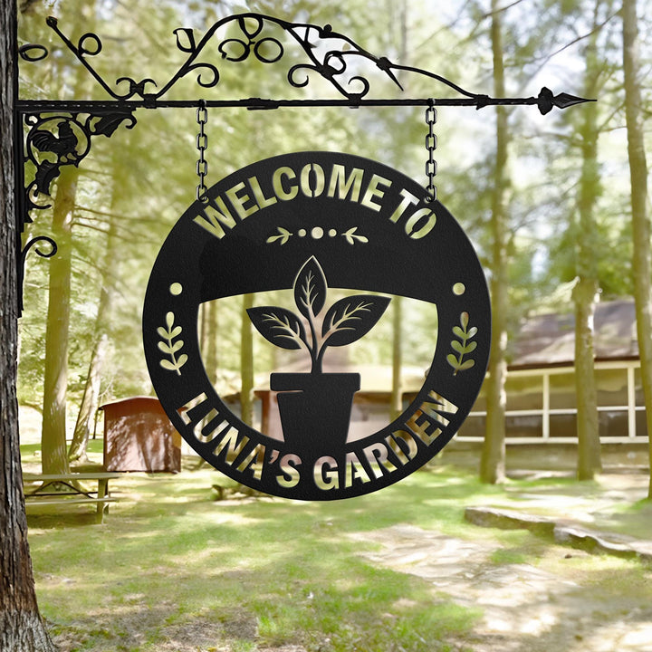 Personalized Garden Sign,Custom Garden Stake Metal Sign,Garden Name Sign,Garden Metal Art,Metal Yard Decor,Yard Sign,Metal Garden Decor