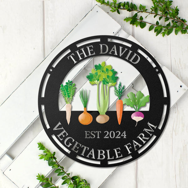Custom Garden Sign, Personalized Vegetable Sign, Garden Decor, Gardeners Gift, Personalized Garden Sign, Metal Yard Art, Garden Metal Sign