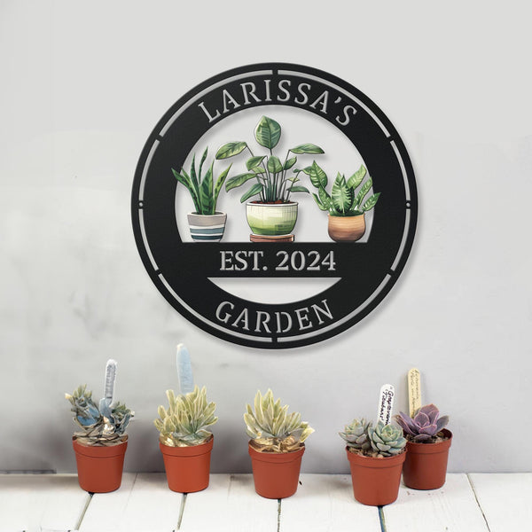 Custom Garden Sign, Personalized Plant Pot Garden Metal Sign, Garden Decor, Gardeners Gift, Metal Yard Art, Mother's Day Gifts.