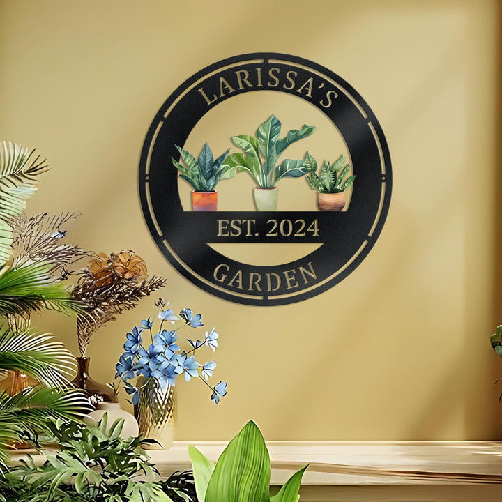 Custom Garden Sign, Personalized Plant Pot Garden Metal Sign, Garden Decor, Gardeners Gift, Metal Yard Art, Mother's Day Gifts.