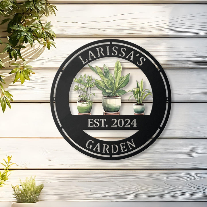 Custom Garden Sign, Personalized Plant Pot Garden Metal Sign, Garden Decor, Gardeners Gift, Metal Yard Art, Mother's Day Gifts.