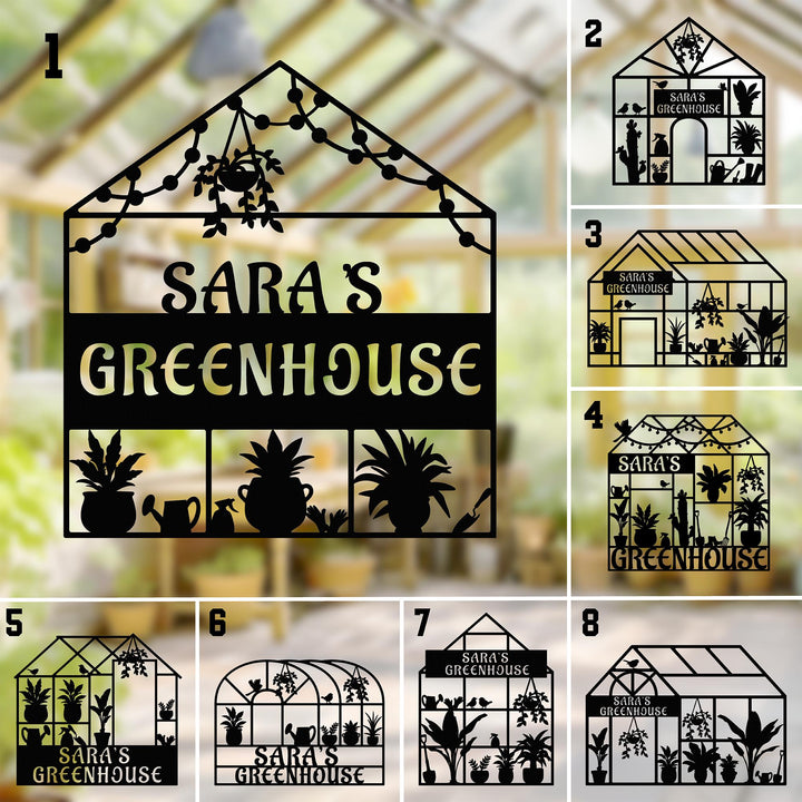 Custom Greenhouse Sign, Metal Garden Sign, Garden Decor Wall Art, Personalized Gardener Name Sign, Metal Yard Sign Decor, Gardener Gift.