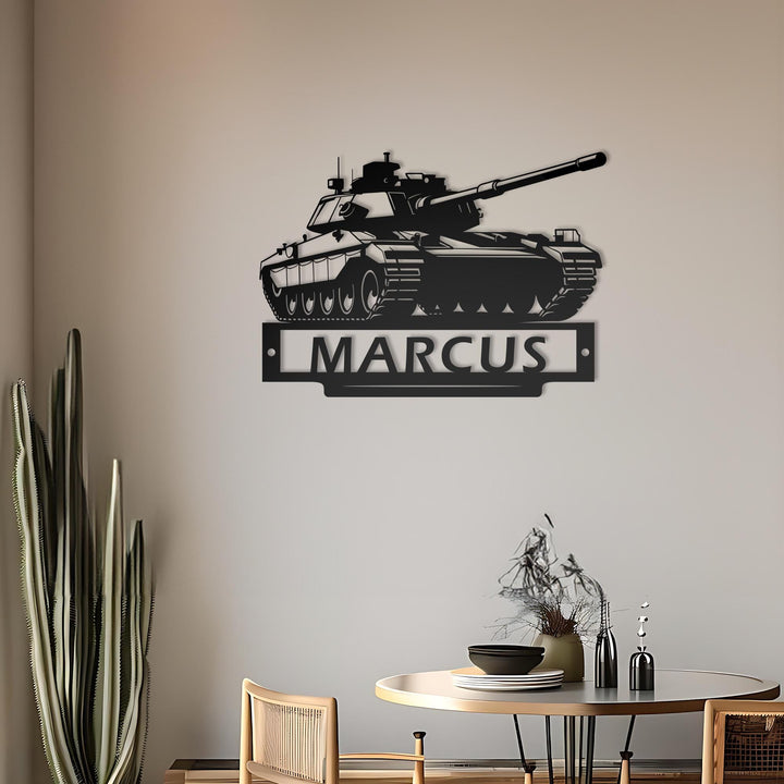 Custom US Military Tank Metal Sign With LED Lights, Personalized US Military Tank Metal Signs, Military Tank Wall Hanging For Decoration