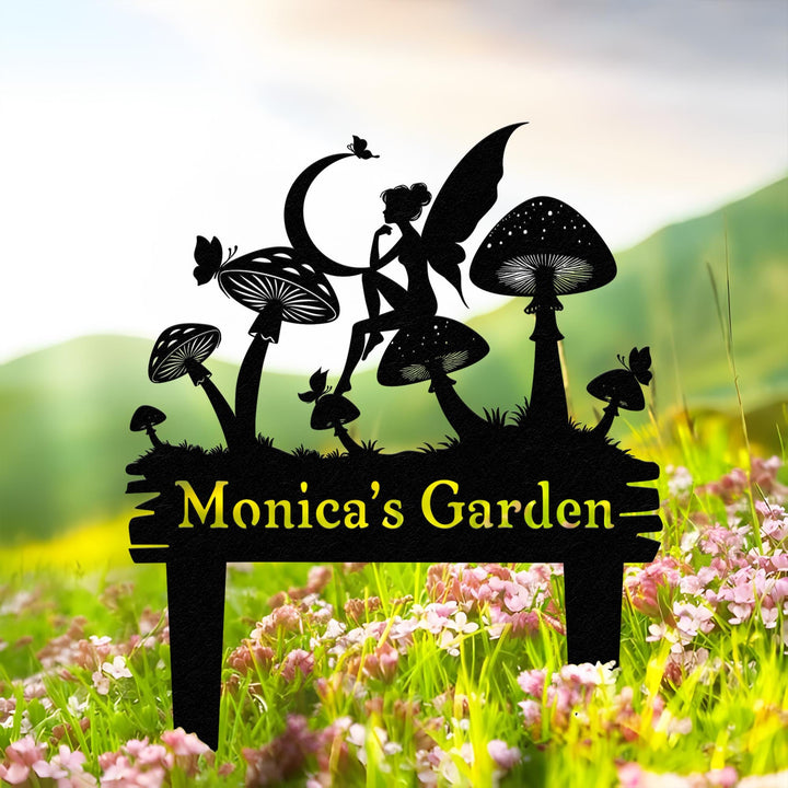 Personalized Fairy Garden Stake, Custom Metal Fairy Mushroom Yard Sign, Gardening Gift, Garden Metal Art, Yard Garden Decor for Outdoor