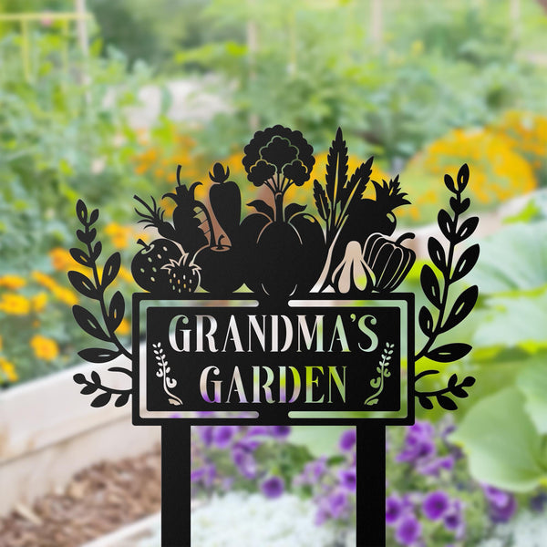 Garden Sign Custom Vegetable Garden Stake, Personalized Garden Name Sign, Garden Decor, Gardeners Gift, Yard Sign, Gift for Mom Grandma