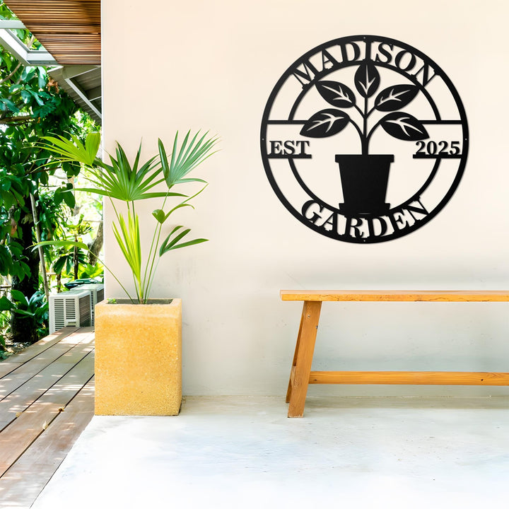 Personalized Metal Garden Sign, Tree Pot Sign, Garden Stake, Gardener Decor, Outdoor Garden Sign, Greenhouse Sign, Gardening Gift