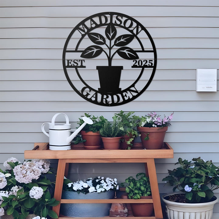 Personalized Metal Garden Sign, Tree Pot Sign, Garden Stake, Gardener Decor, Outdoor Garden Sign, Greenhouse Sign, Gardening Gift