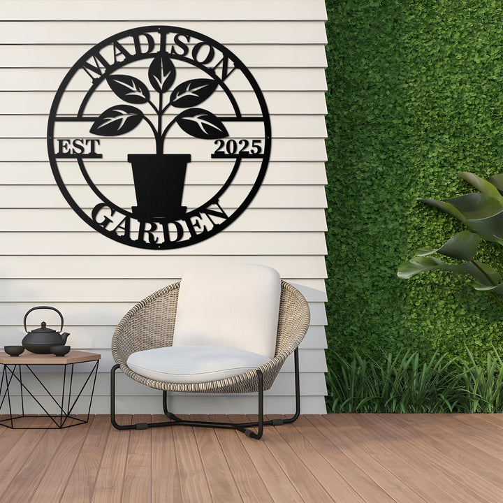 Personalized Metal Garden Sign, Tree Pot Sign, Garden Stake, Gardener Decor, Outdoor Garden Sign, Greenhouse Sign, Gardening Gift