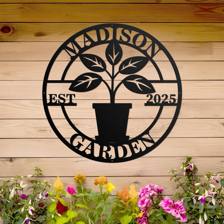 Personalized Metal Garden Sign, Tree Pot Sign, Garden Stake, Gardener Decor, Outdoor Garden Sign, Greenhouse Sign, Gardening Gift