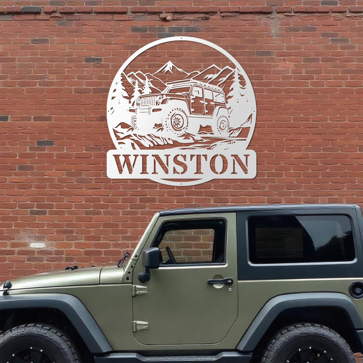 Custom Offroad Jeep Metal Sign, Personalized Outdoor Sign, Rustic Adventure Wall Art, Unique Gift for Jeep Enthusiasts, Garage Decor