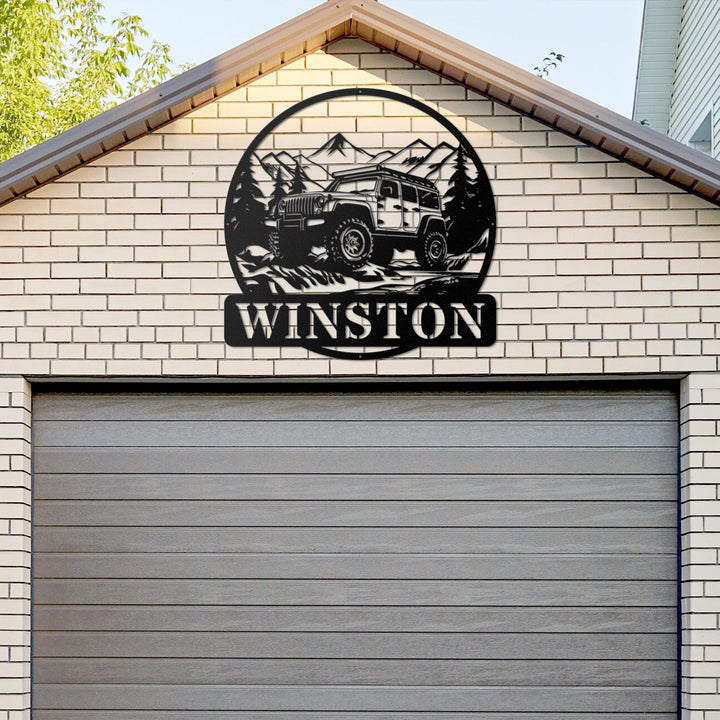 Custom Offroad Jeep Metal Sign, Personalized Outdoor Sign, Rustic Adventure Wall Art, Unique Gift for Jeep Enthusiasts, Garage Decor