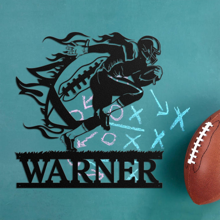 Personalized USA Football Metal Wall Art, Football Sign, Football Name Sign, Sports Name Sign, Gift For US Football Players, Sports Wall Art