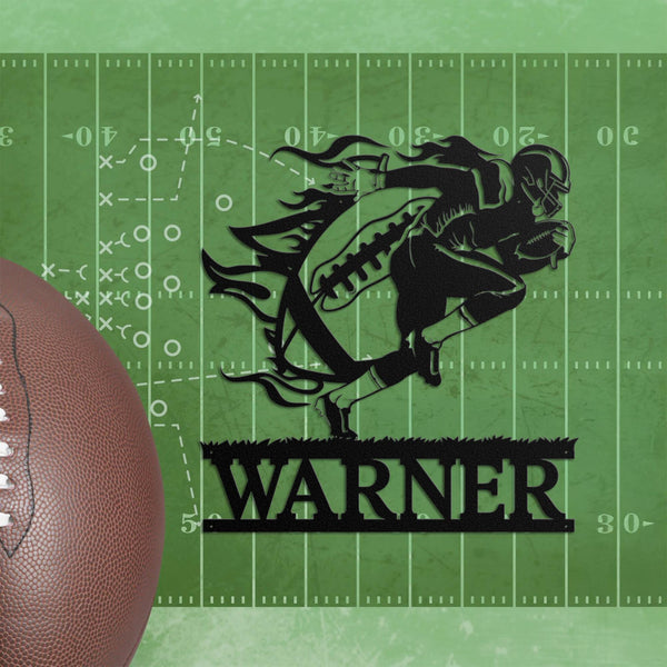 Personalized USA Football Metal Wall Art, Football Sign, Football Name Sign, Sports Name Sign, Gift For US Football Players, Sports Wall Art