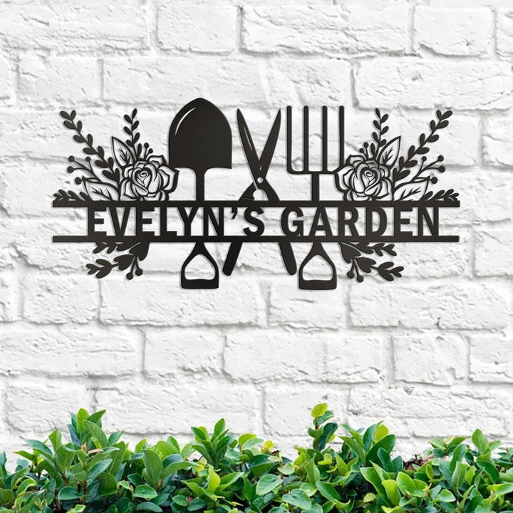 Custom Metal Garden Decor,Gardener Name Sign, Personalised Garden Name Sign,Garden Wall Art, Yard Decor,Gardening Gifts for Dad,Housewarming