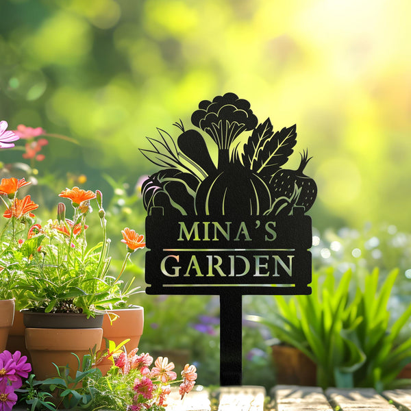 Custom Homegrown Veggies Garden Stake,Metal Vegetables Garden Sign,Personalized Garden Stake,Metal Yard Sign,Yard Decor,Harvest Garden Decor