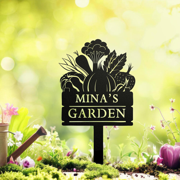 Custom Homegrown Veggies Garden Stake,Metal Vegetables Garden Sign,Personalized Garden Stake,Metal Yard Sign,Yard Decor,Harvest Garden Decor