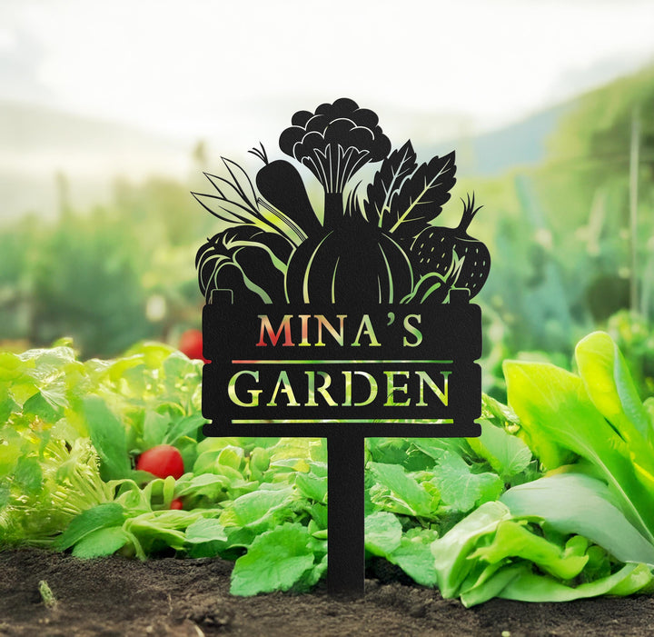 Custom Homegrown Veggies Garden Stake,Metal Vegetables Garden Sign,Personalized Garden Stake,Metal Yard Sign,Yard Decor,Harvest Garden Decor