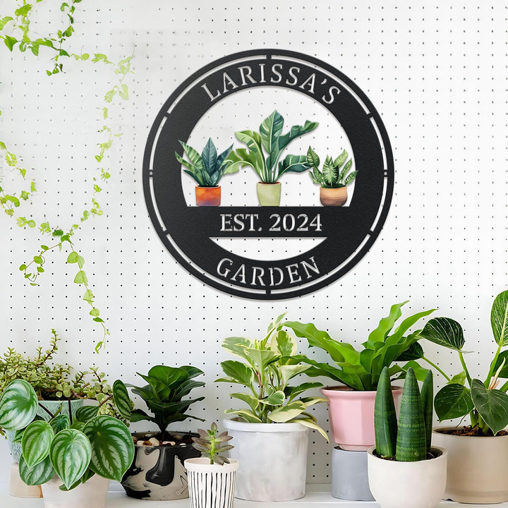 Custom Garden Sign, Personalized Plant Pot Garden Metal Sign, Garden Decor, Gardeners Gift, Metal Yard Art, Mother's Day Gifts.