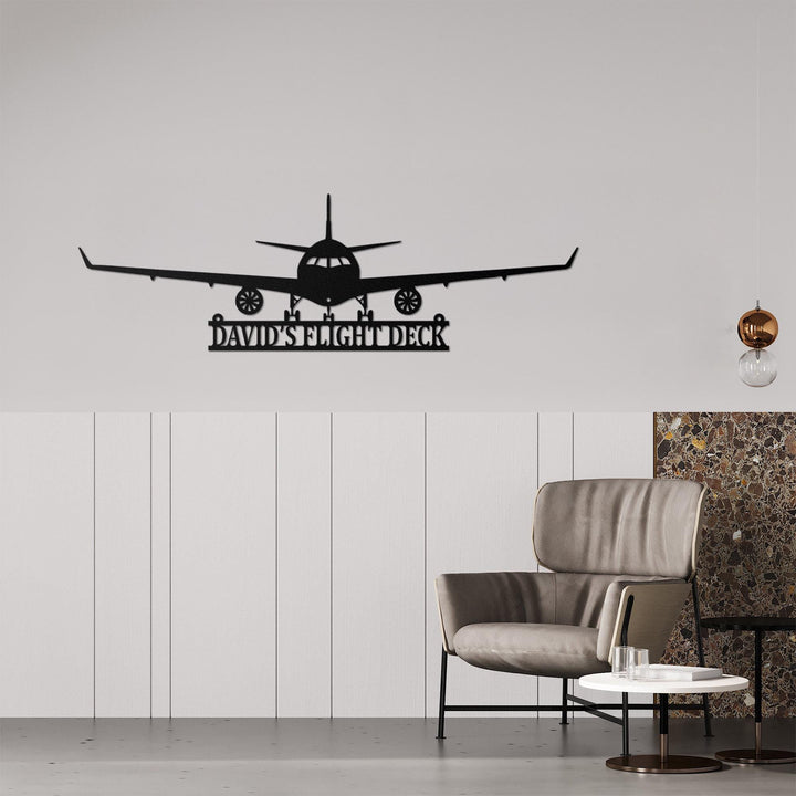 Custom Airplane Metal Wall Art LED Light Personalized Pilot Name Sign Home Decor Aircraft Hangar Decoration Airforce Housewarming Xmas Gifts
