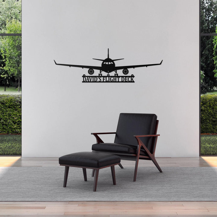 Custom Airplane Metal Wall Art LED Light Personalized Pilot Name Sign Home Decor Aircraft Hangar Decoration Airforce Housewarming Xmas Gifts