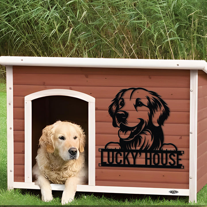 Custom Golden Retriever Metal Sign Led Lights, Personalized Dog Name Sign, Dog House Decor, Pet Lover Gift, Dog mom Sign, Wall Art Decor