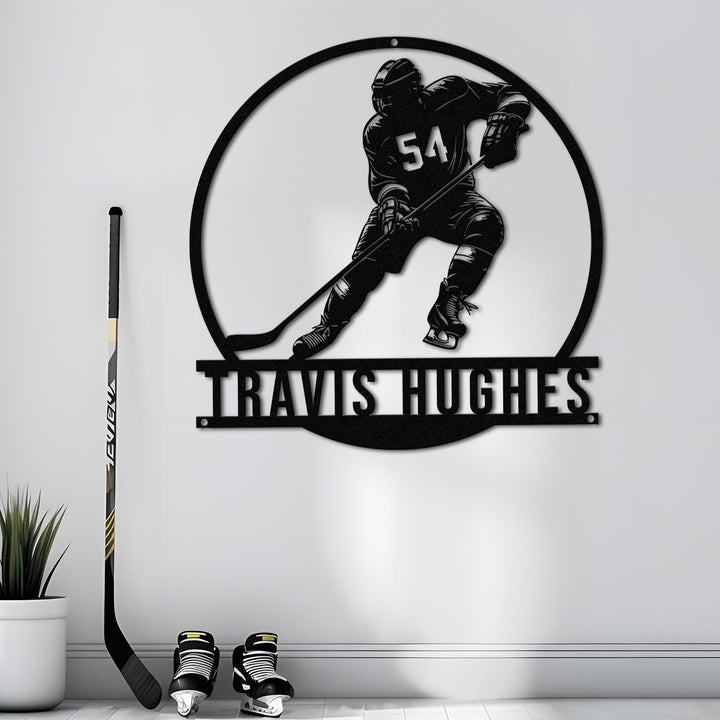 Personalized Hockey Name Sign, Metal LED Wall Art, Hockey Name Sign, Sports Name Sign, Gift For Hockey Players, Hockey Gift, Sports Wall Art