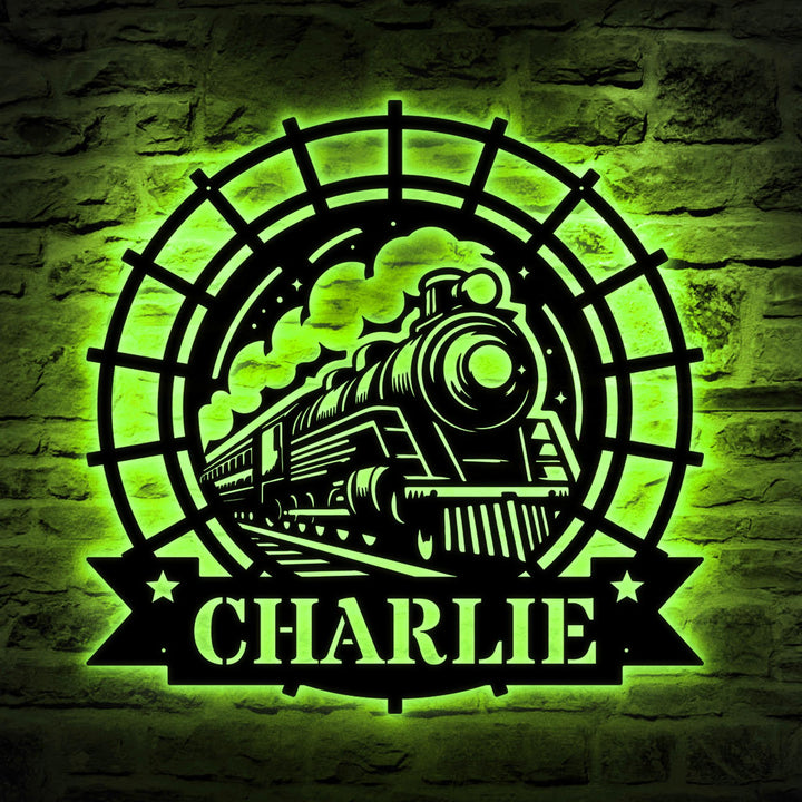 Custom Train Metal Wall LED Lights, Railroad Wall Decor, Railroad Sign, Man Cave Decor, Train Driver Gift, Housewarming Gift, Home Decor