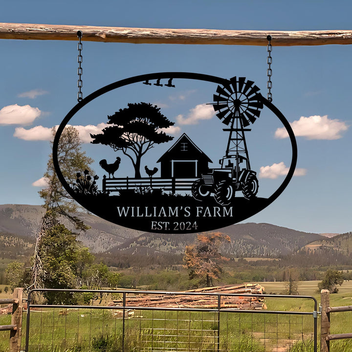 Personalized Farmhouse Sign, Metal Farm Sign, Custom metal farm name sign, Metal Barn Sign, Ranch metal sign, Farmer Gift, Family Farm Sign