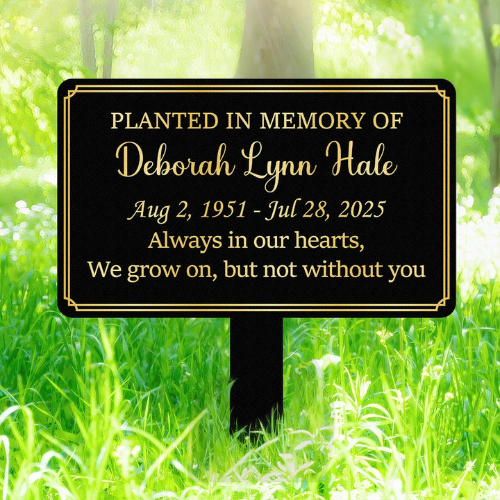 Custom Memorial Tree Sign With Stake, Metal Name Plate, Metal Memorial Marker, Tree Plaque Marker, Dad Mom Loss, Sympathy Sign, Garden