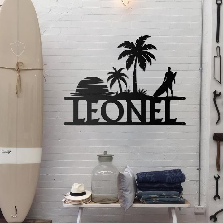 Custom Palm Trees Beach House Metal Sign,Family Beach House Wall Art,Personalized Sunshine Palm Tree Pool Sign,Pool Sign,Poolside Wall Decor