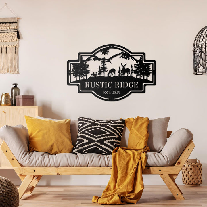 Custom Metal Signs, Farmer Metal Sign, Deer and Forest Metal Wall Art, Personalized Farmhouse Metal Sign, Farmhouse Decor, Farmer Gift