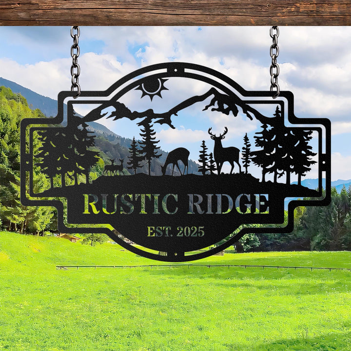 Custom Metal Signs, Farmer Metal Sign, Deer and Forest Metal Wall Art, Personalized Farmhouse Metal Sign, Farmhouse Decor, Farmer Gift